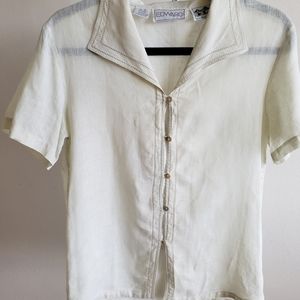 Linen beige / cream blouse